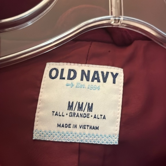 Old Navy cranberry colored wool blend Pea Coat. Size Medium/Tall. - Picture 2 of 9